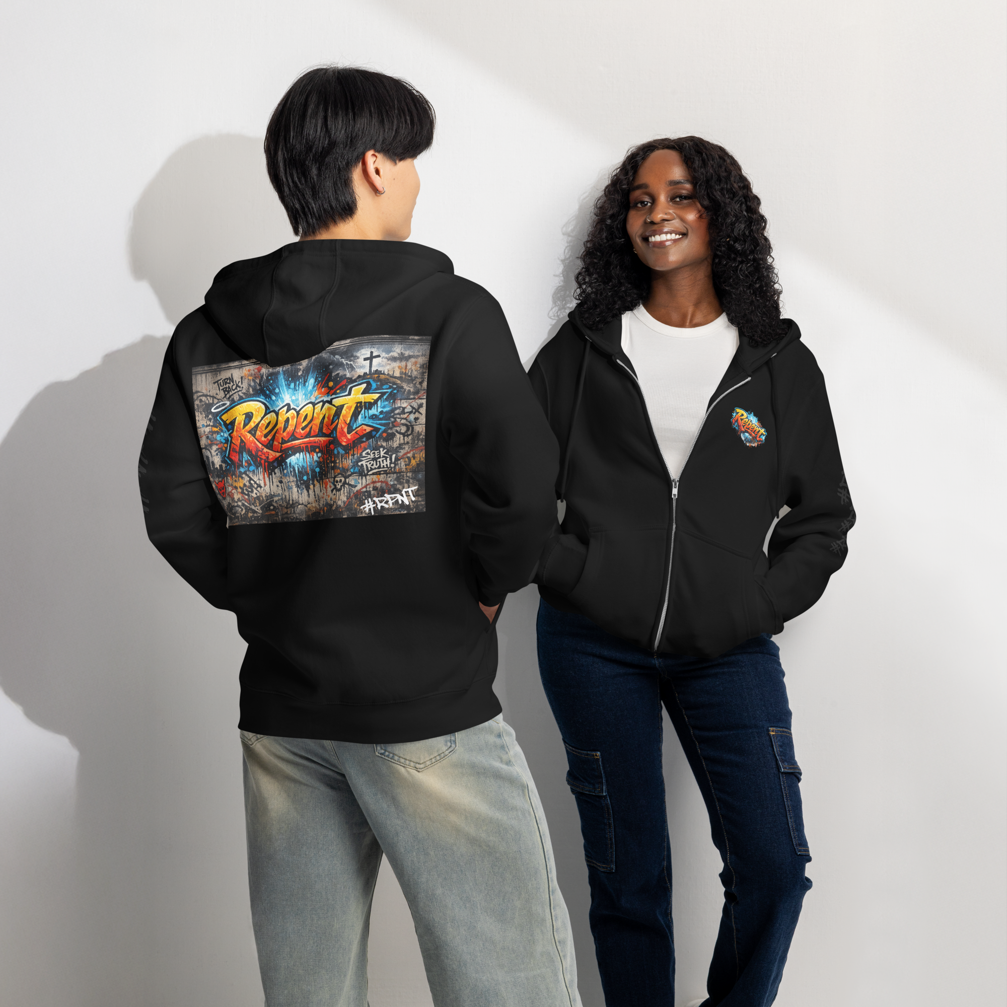 REPENT. Premium full zip hoodie